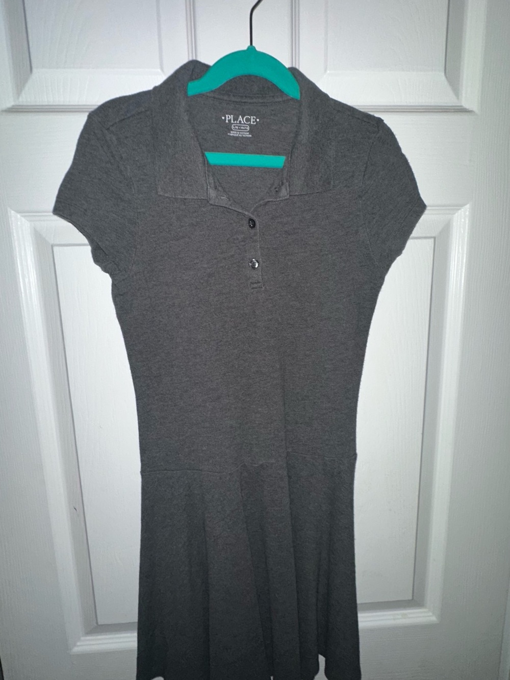 Place Girls' Dark Gray Polo Tunic Dress